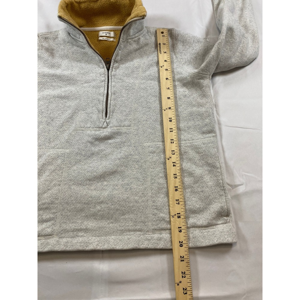 Billy Reid Mens XS Quarter Zip Pullover Gray Cotton Fleece Collar Made in Japan - Picture 9 of 10